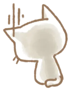 😪 kucing, binatang, imut, putih, sketsa, kartun, hewan peliharaan, anak kucing telegram sticker