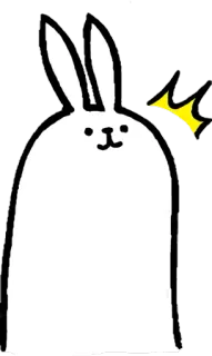 ❗ rabbit, bunny, animal, white, cute, cartoon telegram sticker