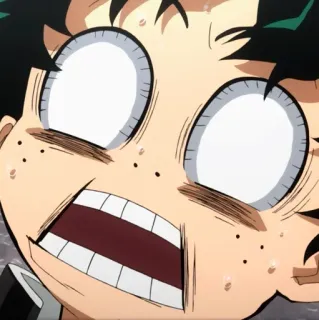 🥦 Izuku Midoriya My Hero Academia 애니메이션, 만화, 캐릭터, 표정, 충격 telegram sticker