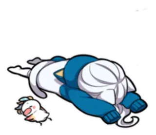 😓 cartoon, character, cute, sleeping, kawaii telegram sticker