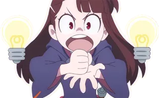 💡 Atsuko Kagari Little Witch Academia Anime, Hexe, Magie, Cartoon, Geistreich, Charakter, Fanart whatsapp sticker