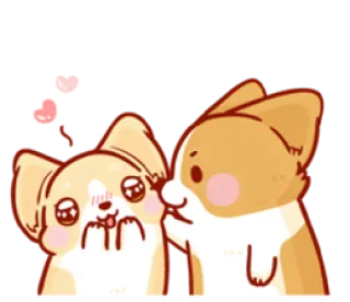 😘 柯基, 可爱, 狗, 动物, 卡通 telegram sticker