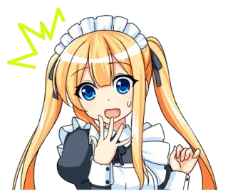 😂 Anime, Maid, Kawaii, Carino, Cartone animato, Sticker, Sorpreso telegram sticker