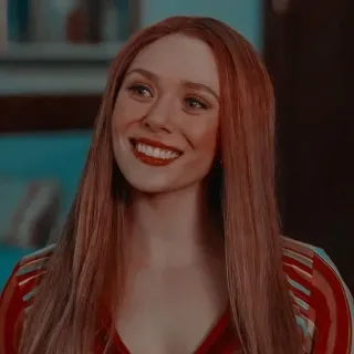 ☕️ Wanda Maximoff Feiticeira Escarlate, Marvel, Vingadores, WandaVision, Elizabeth Olsen telegram sticker