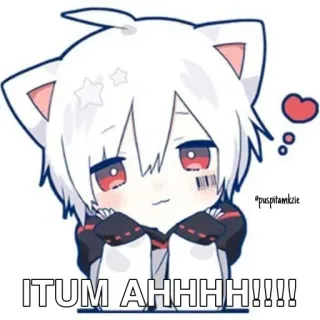 💨 ITUM AHHHH!!!! 애니메이션, 귀여운, 고양이, 만화 whatsapp sticker