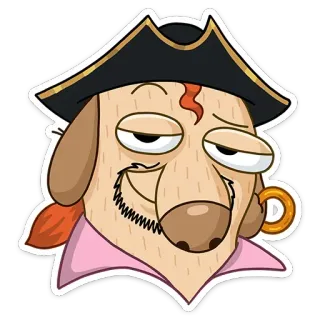 😏 dog, pirate, cartoon, sticker, animal, character telegram sticker