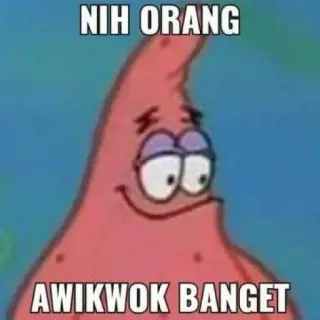 ⭐️ Patrick Star Spongebob Squarepants NIH ORANG AWIKWOK BANGET 뚱이, 스폰지밥, 밈, 웃긴, 만화 telegram sticker