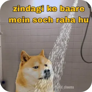 🥲 Cheems Doge zindagi ke baare mein soch raha hu telegram sticker
