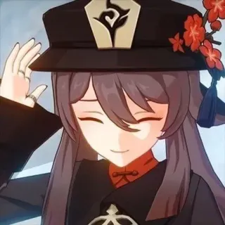😅 Hu Tao Genshin Impact Anime, Videospiel, Charakter, Süß, Hut telegram sticker