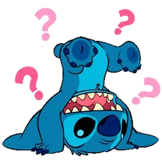 ❓ Stitch Lilo & Stitch Hoạt hình, Dễ thương, Người ngoài hành tinh, Câu hỏi, Disney telegram sticker