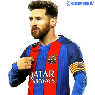 🤔 Lionel Messi QATAR AIRWAYS calcio, calciatore, atleta, FC Barcelona, Messi telegram sticker
