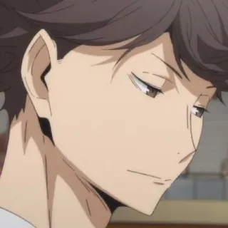 🦉 Oikawa Tooru Haikyuu!! Аниме, Haikyuu, Ойкава Тоору, Персонаж, Волейбол, Связующий, Аоба Дзёсай telegram sticker