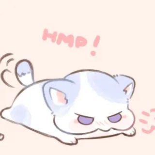 🍥 HMP! cat, cute, animal, hmp, cartoon, sticker telegram sticker