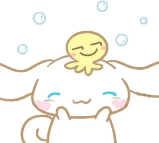 🌟 kawaii, süß, cinnamoroll, sanrio, gelb, oktopus, blasen telegram sticker