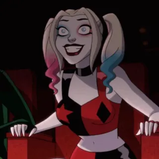 🎪 Harley Quinn 할리 퀸, 악당, 만화, dc 코믹스, 슈퍼 악당, 애니메이션, 캐릭터 telegram sticker