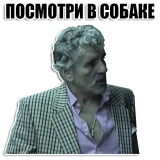 👉 ПОСМОТРИ В СОБАКЕ uomo, ritratto, russo, testo, adesivo whatsapp sticker