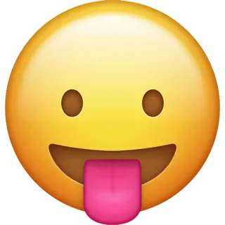 😛 emoji, face, tongue, expression, yellow, playful whatsapp sticker