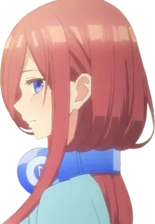 😊 Miku Nakano The Quintessential Quintuplets anime, miku nakano, the quintessential quintuplets, auriculares, personaje telegram sticker
