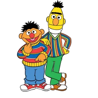😊 Ernie and Bert Sesame Street Ernie, Bert, Sesame Street, children, cartoon, friends whatsapp sticker