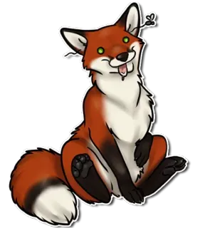 🦊 лиса, животное, мультфильм, милый, смешной, цифровое искусство telegram sticker