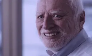 😁 Hide the Pain Harold meme, internet, expression, Harold, stock photo telegram sticker