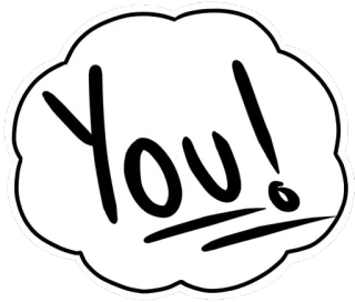 👍 You! seru, kata, gelembung ucapan, onomatope whatsapp sticker