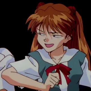 😏 Asuka Langley Soryu Neon Genesis Evangelion anime, girl, portrait, Asuka Langley Soryu, Evangelion telegram sticker