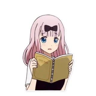🧐 NOTE BOOK Anime, Chica, Chibi, Cuaderno, Dibujos animados, Personaje whatsapp sticker