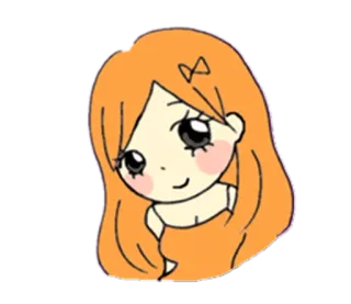 🙂 Anime, Niedlich, Mädchen, Orange Haare, Cartoon telegram sticker