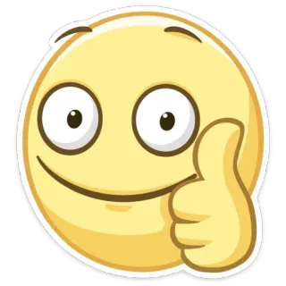👍 Emoji, Smiley, Pulgar arriba, Me gusta, Positivo, Aprobación telegram sticker