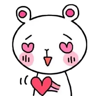 😍 bear, love, cute, cartoon, heart, kawaii telegram sticker