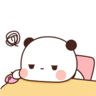 🍃 panda, cute, animal, cartoon, bored, exhausted telegram sticker