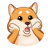 😱 dog, shiba inu, cute, emoji, shocked whatsapp sticker