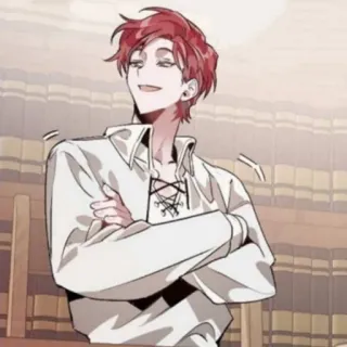 🇦🇱 anime, manga, character, smiling, red hair telegram sticker