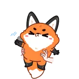 🤲 volpe, animale, carino, arancione, cartone animato, adesivo telegram sticker