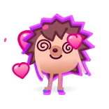 😵💫 刺猬, 爱心, 卡通, 爱, 可爱, 晕眩 telegram sticker