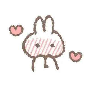 💗 кролик, милый, сердечки, каваий, животное, мультфильм, зайчик whatsapp sticker