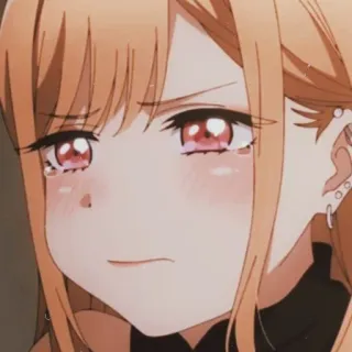 🥲 Marin Kitagawa My Dress-Up Darling anime, manga, płacz, emocjonalny, dziewczyna, kawaii whatsapp sticker