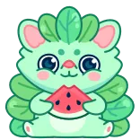 🍉 สัตว์, การ์ตูน, น่ารัก, แตงโม, หวาน, น่าเอ็นดู, ตัวละคร, คาวาอิ telegram sticker