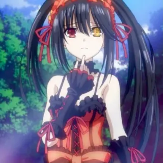 🥺 Tokisaki Kurumi Date A Live อนิเมะ, ผู้หญิง, โทคิซากิ คุรุมิ, Date A Live, ตัวละคร, น่ารัก whatsapp sticker