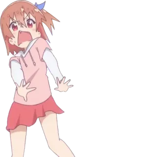 😨 Anime, Menina, Desenho animado, Gritando, Irritado, Assustado telegram sticker