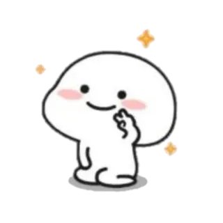 🪐 carino, kawaii, personaggio, brillantini, cuore con le dita telegram sticker