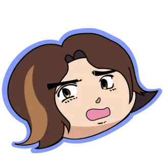 😁 Dessin animé, Expression, Peur, Inquiet, Émotionnel, Personnage, Animé telegram sticker