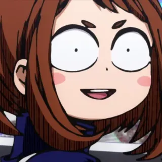 😰 Ochaco Uraraka My Hero Academia Anime, My Hero Academia, Ochaco Uraraka, Karakter, Gadis whatsapp sticker