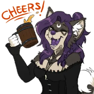 🍺 Cheers! salud, furry, brindis, bebiendo, cerveza telegram sticker