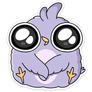 🥺 птица, милый, мультик, животное, наклейка, пушистый whatsapp sticker