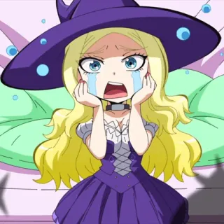 🌙 Anime, Wiedźma, Płacz, Smutny, Kreskówka, Dziewczyna, Magia telegram sticker