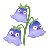 😨 цветок, растение, мультфильм, колокольчики, милый, цифровое искусство whatsapp sticker