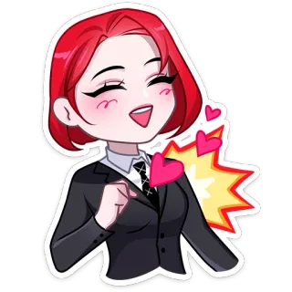❤️ dessin animé, femme, amour, coeur, animé telegram sticker