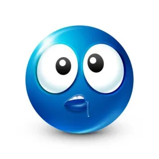 🌟 emoji, blauw, kwijl, grappig, cartoon whatsapp sticker